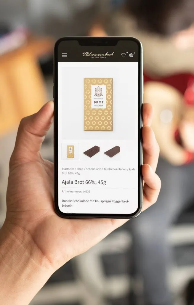 WordPress und WooCommerce Referenz Schwarzenbach Mobile Produktdetailseite